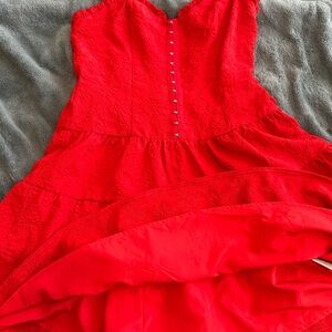 Vibrant Red Strapless Dress